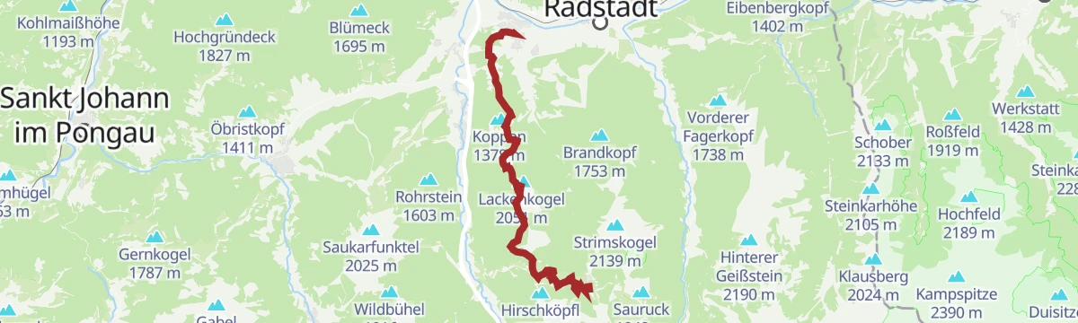 Route map: Wanderbus-Tipp: Zauchensee - Roßkopf - Lackenkogel - Altenmarkt